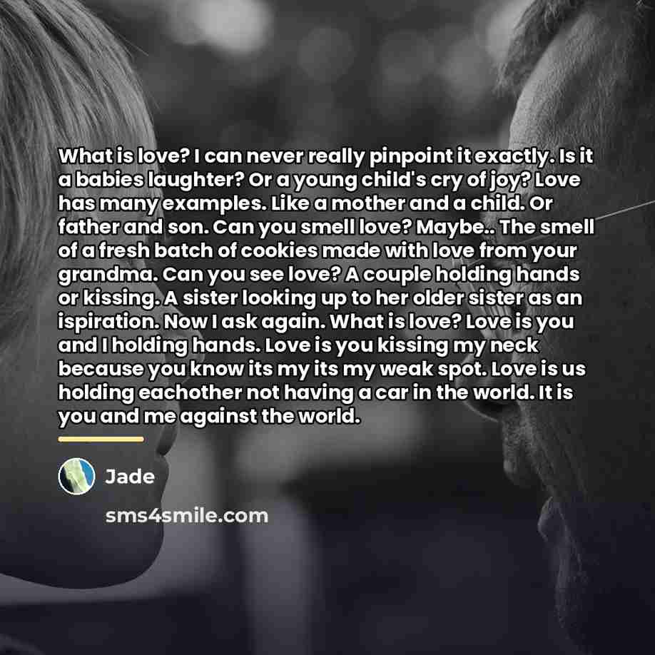 “What is love? I can never really pinpoint it exactly.…” quote by Jade