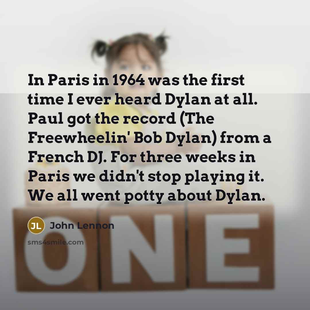 “In Paris in 1964 was the first time I ever…” quote by John Lennon