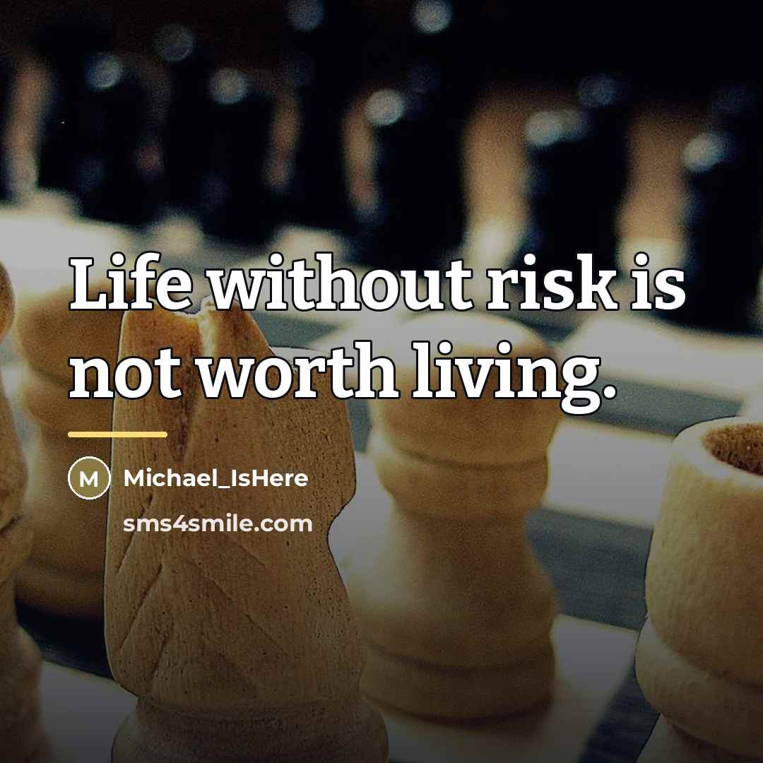 “Life without risk is not worth living.…” quote by Michael_IsHere