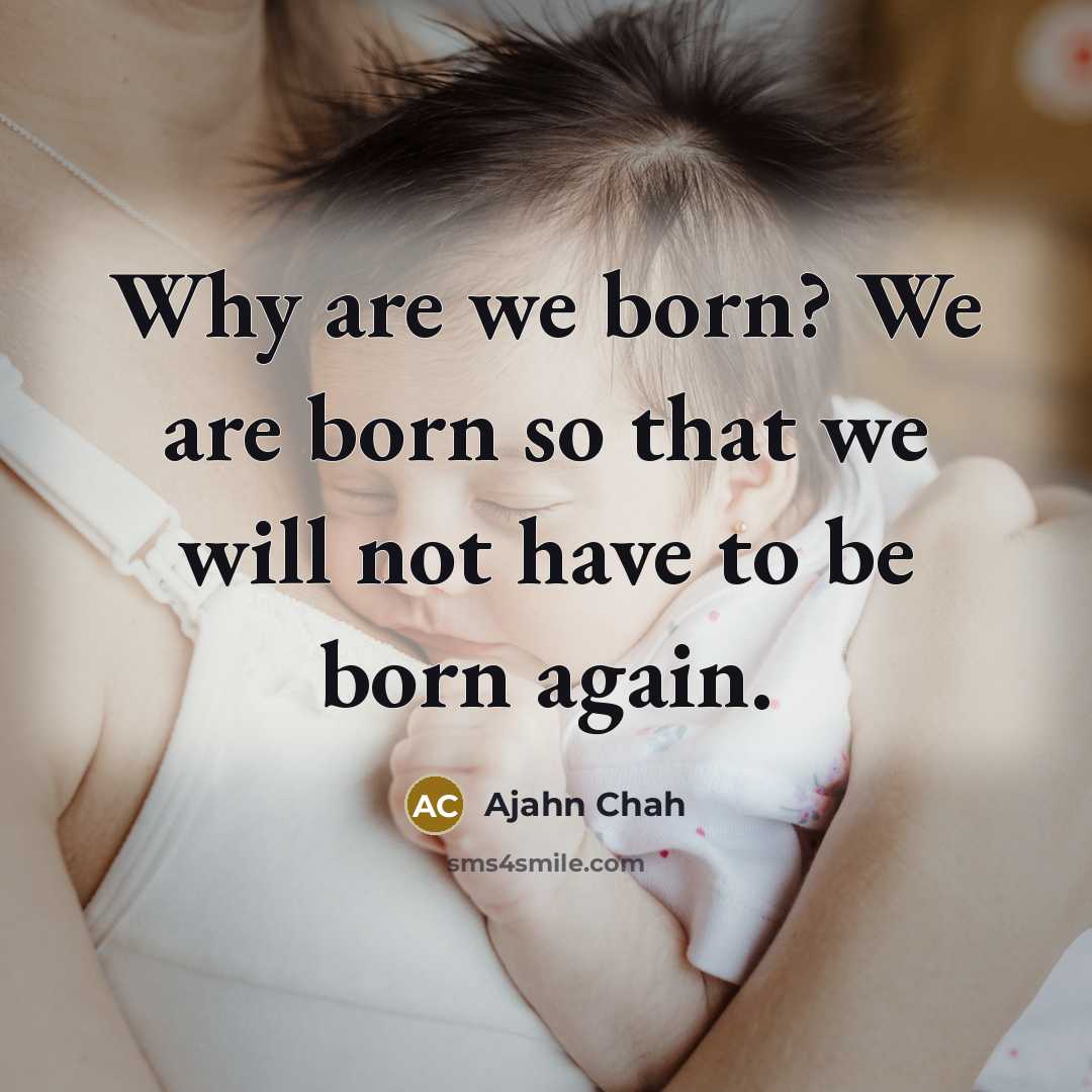 “Why are we born? We are born so that we…” quote by Ajahn Chah