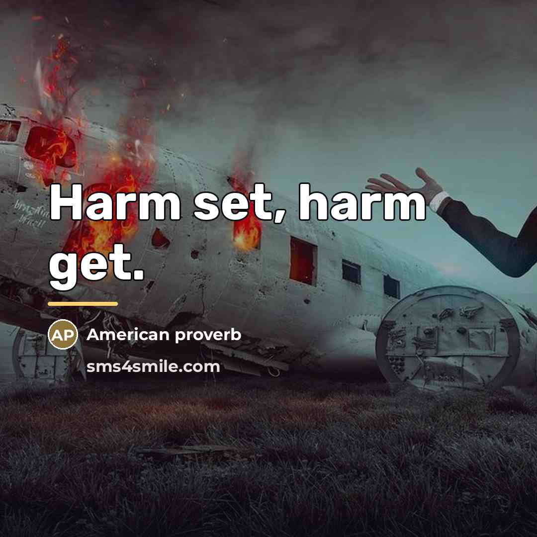 “Harm set, harm get.…” quote by American Proverb