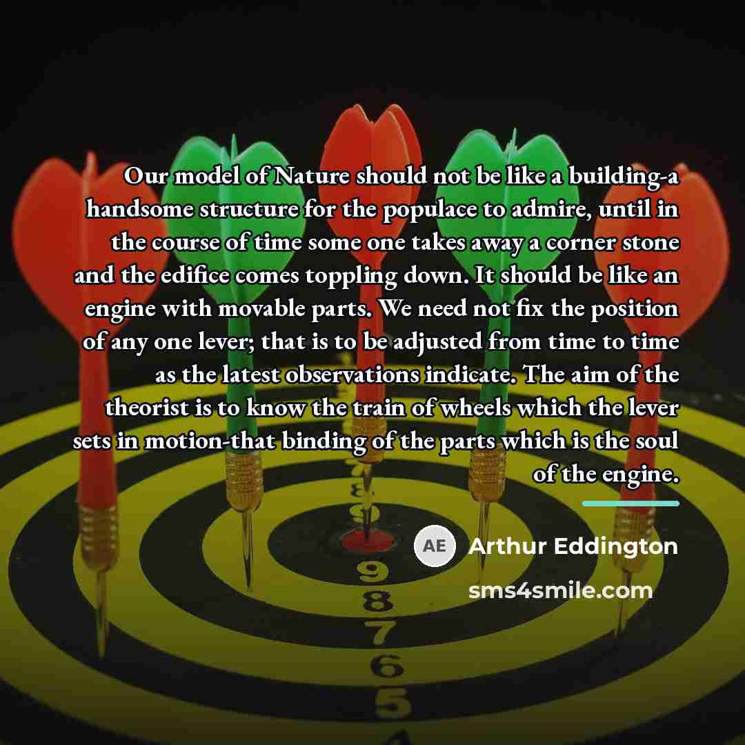 “Our model of Nature should not be like a building-a…” quote by Arthur Eddington