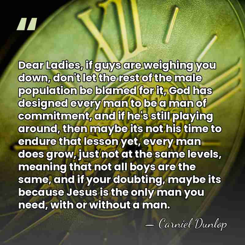 Dear Ladies, if guys are weighing you down, don't let the rest&hellip; - Carniel Dunlop