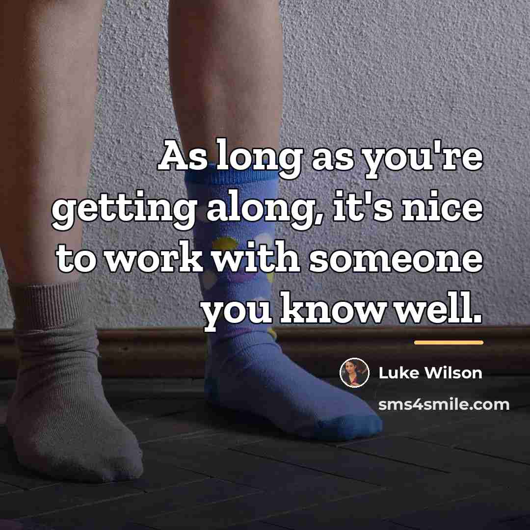 “As long as you're getting along, it's nice to work…” quote by Luke Wilson
