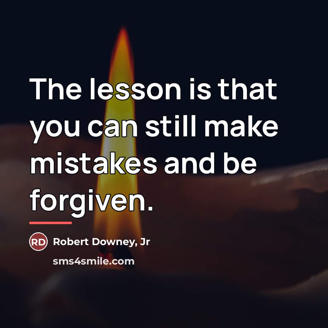 “The lesson is that you can still make mistakes and…” quote by Robert Downey, Jr