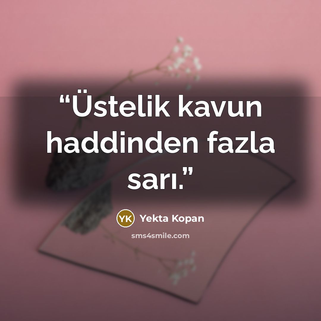 “Üstelik kavun haddinden fazla sarı.” quote by Yekta Kopan