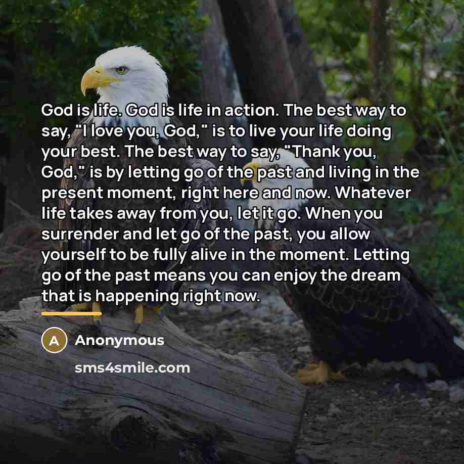 “God is life. God is life in action. The best…” quote by Anonymous
