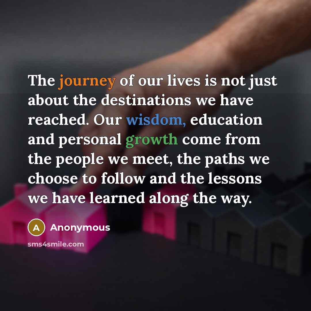“The journey of our lives is not just about the…” quote by Anonymous