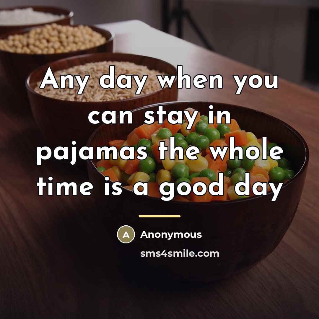 “Any day when you can stay in pajamas the whole…” quote by Anonymous