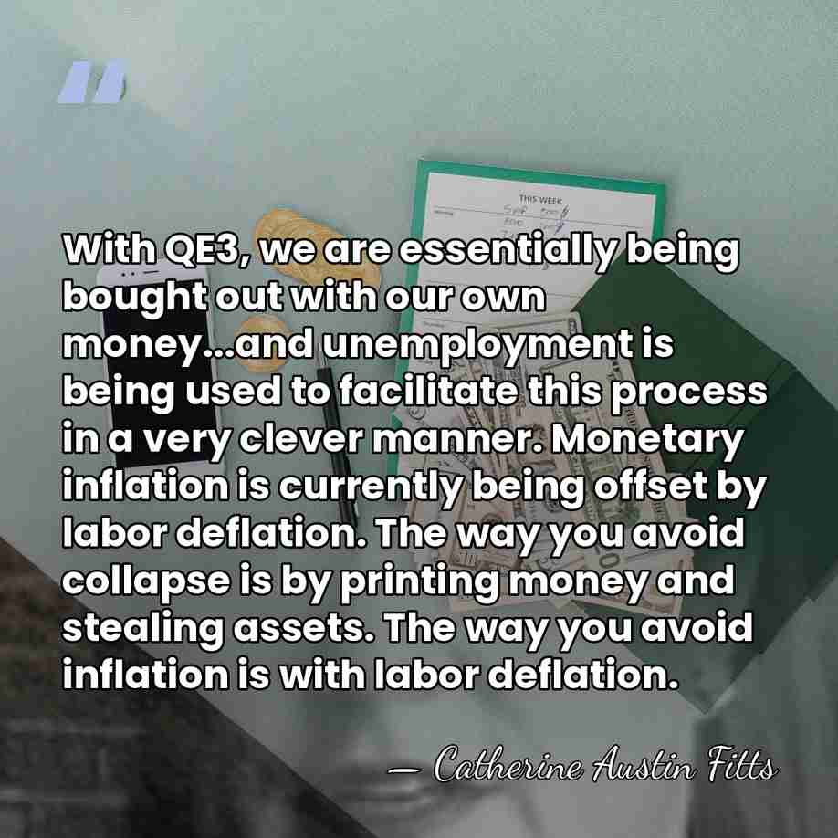 With QE3, we are essentially being bought out with our own money...and&hellip; - Catherine Austin Fitts