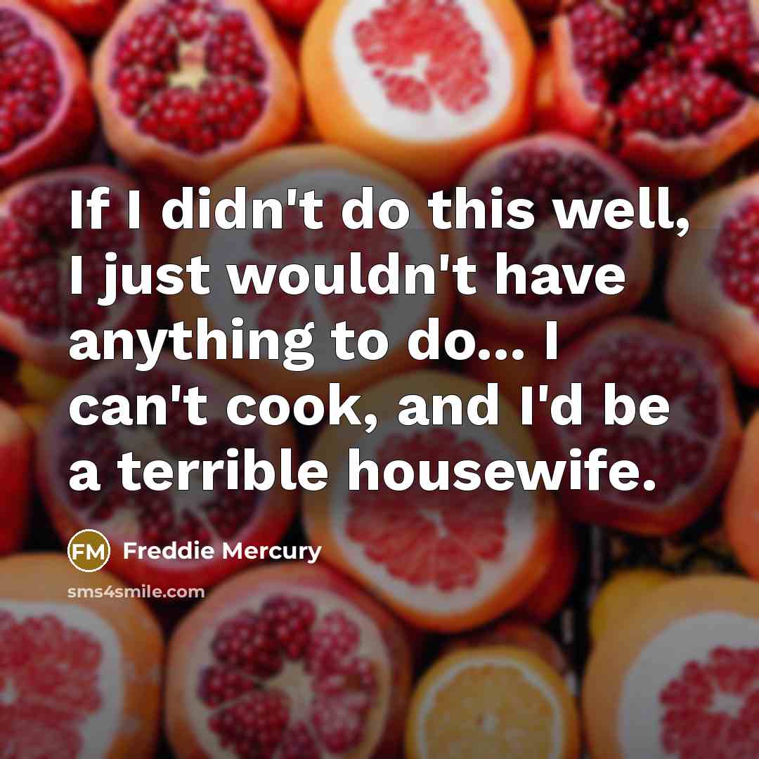 “If I didn't do this well, I just wouldn't have…” quote by Freddie Mercury