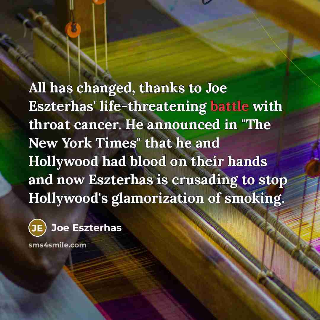 “All has changed, thanks to Joe Eszterhas' life-threatening battle with…” quote by Joe Eszterhas