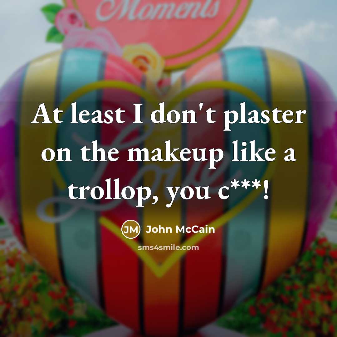 “At least I don't plaster on the makeup like a…” quote by John McCain