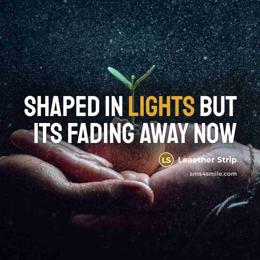 “Shaped in lights but its fading away now” quote by Leaether Strip