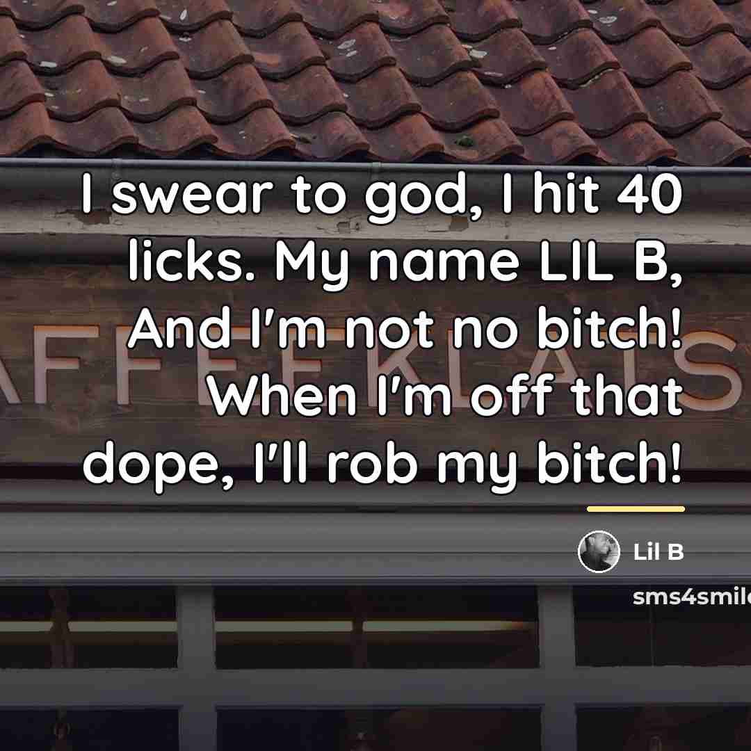 “I swear to god, I hit 40 licks. My name…” quote by Lil B