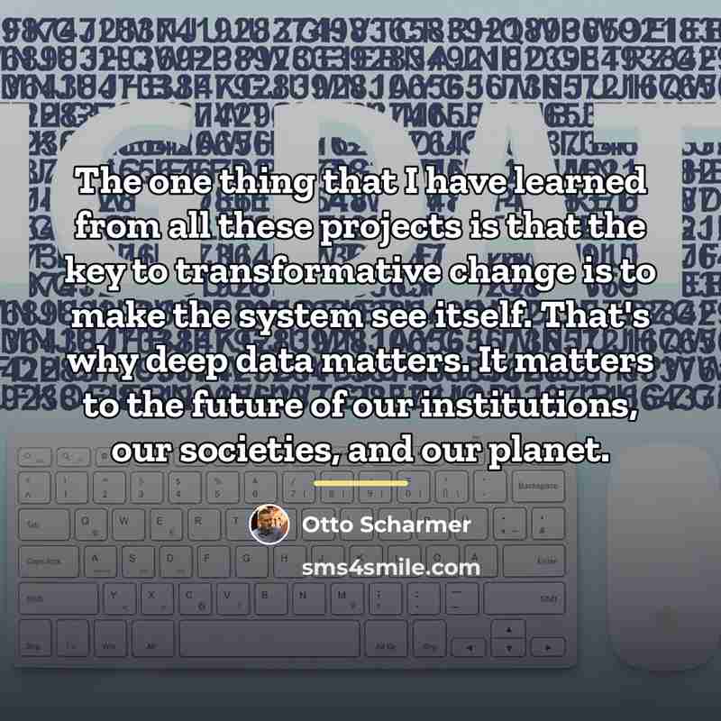 “The one thing that I have learned from all these…” quote by Otto Scharmer