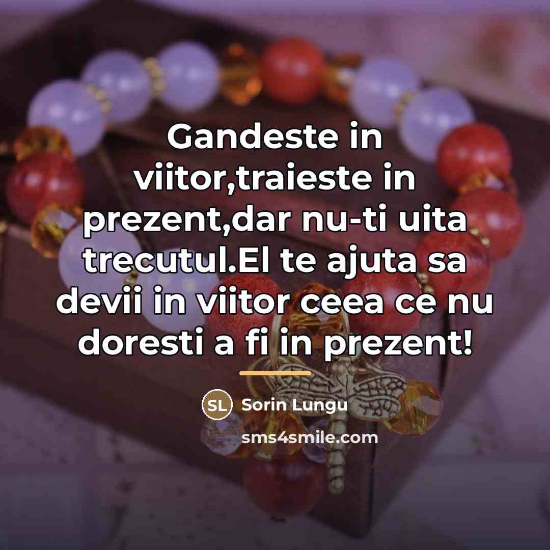 “Gandeste in viitor,traieste in prezent,dar nu-ti uita trecutul.El te ajuta…” quote by Sorin Lungu