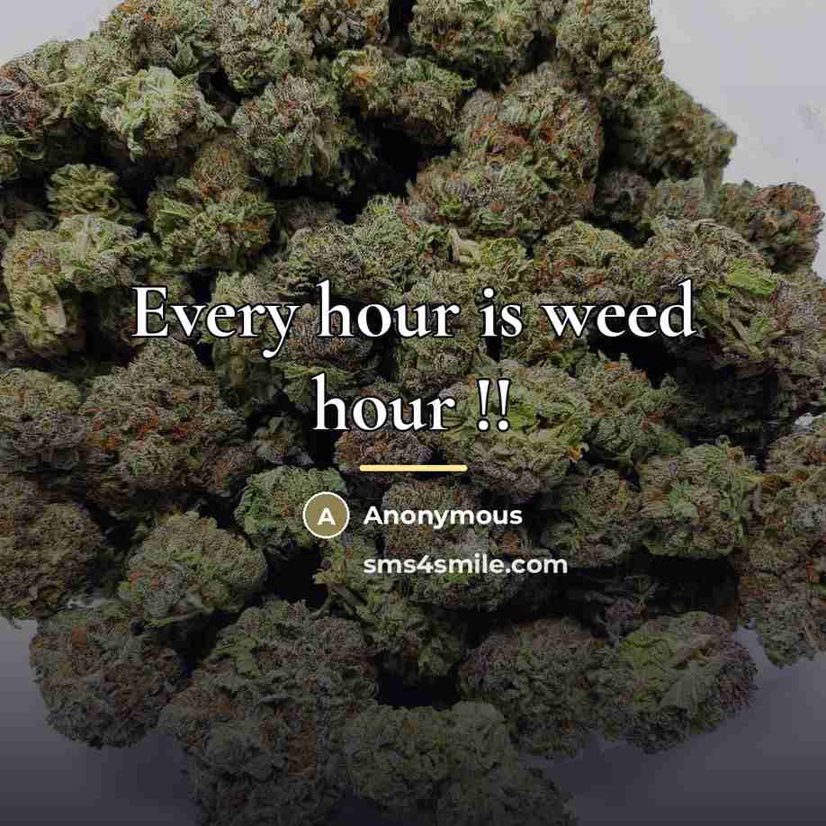 “Every hour is weed hour !!…” quote by Anonymous