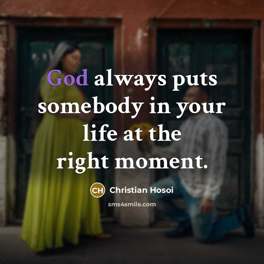 “God always puts somebody in your life at the right…” quote by Christian Hosoi