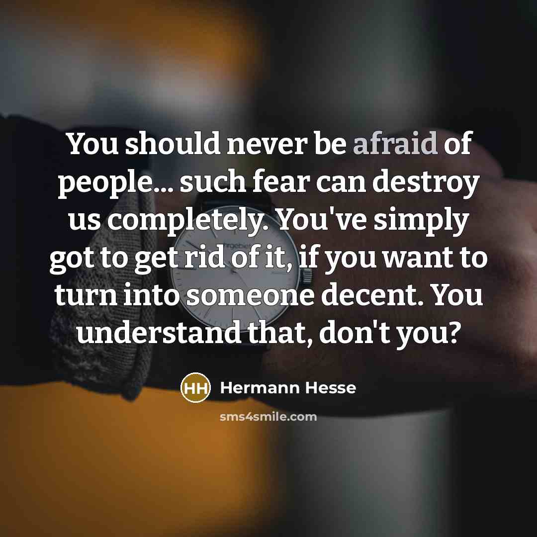 “You should never be afraid of people... such fear can…” quote by Hermann Hesse