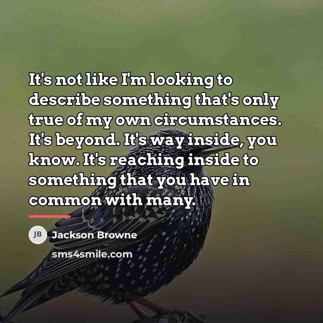 “It's not like I'm looking to describe something that's only…” quote by Jackson Browne
