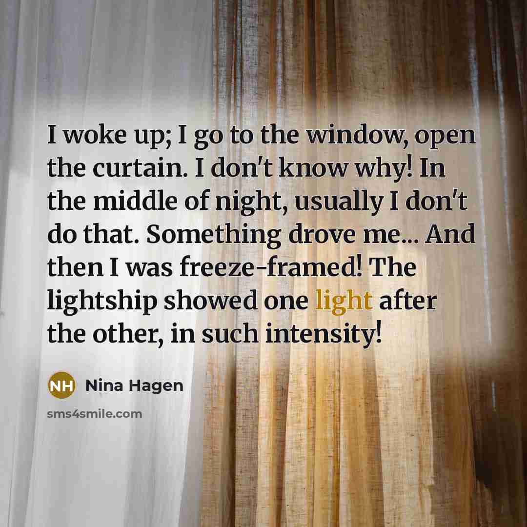 “I woke up; I go to the window, open the…” quote by Nina Hagen