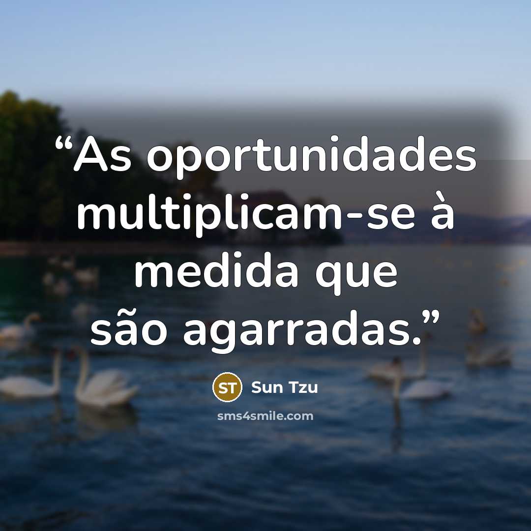 “As oportunidades multiplicam-se à medida que são agarradas.” quote by Sun Tzu