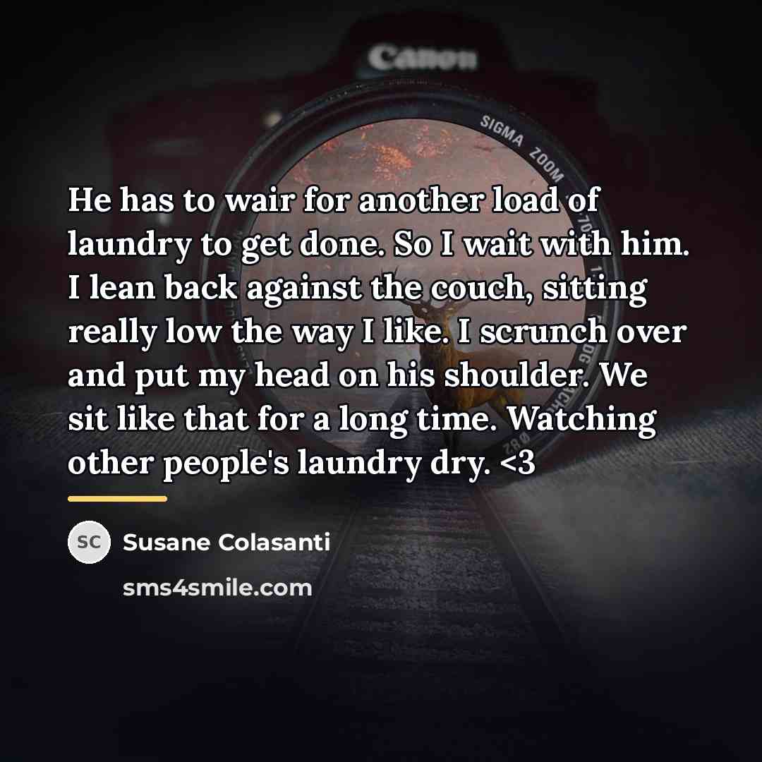 “He has to wair for another load of laundry to…” quote by Susane Colasanti