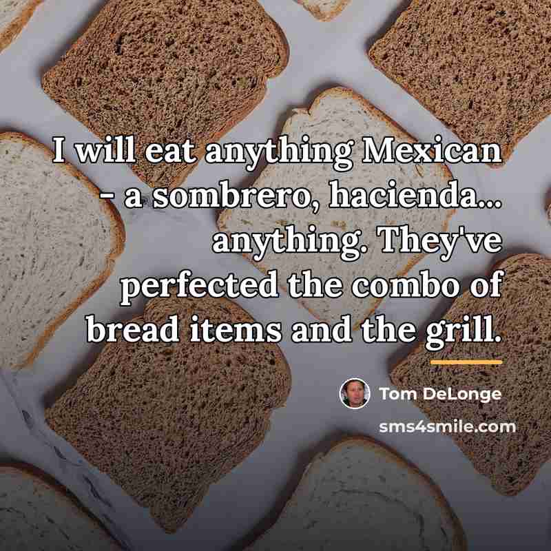 “I will eat anything Mexican - a sombrero, hacienda... anything.…” quote by Tom DeLonge