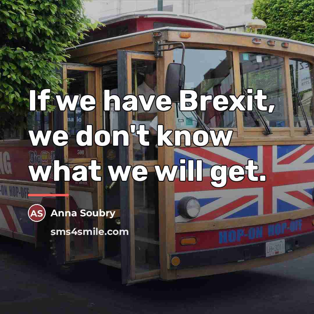 “If we have Brexit, we don't know what we will…” quote by Anna Soubry