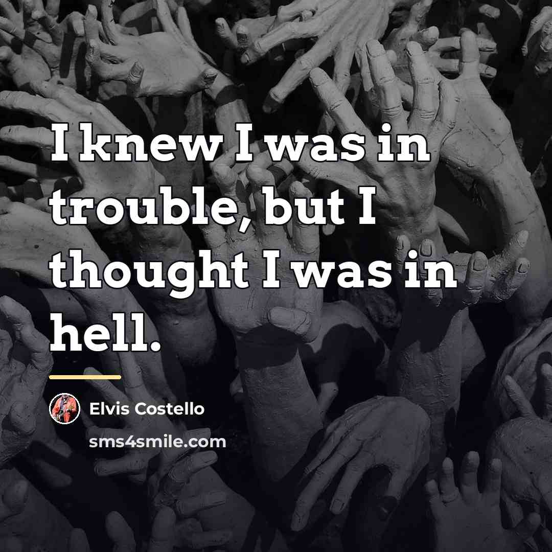“I knew I was in trouble, but I thought I…” quote by Elvis Costello