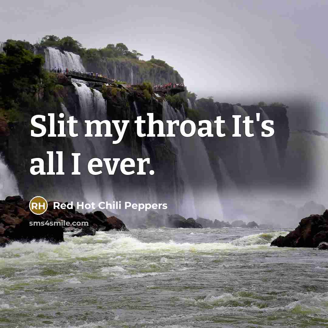 “Slit my throat It's all I ever.…” quote by Red Hot Chili Peppers