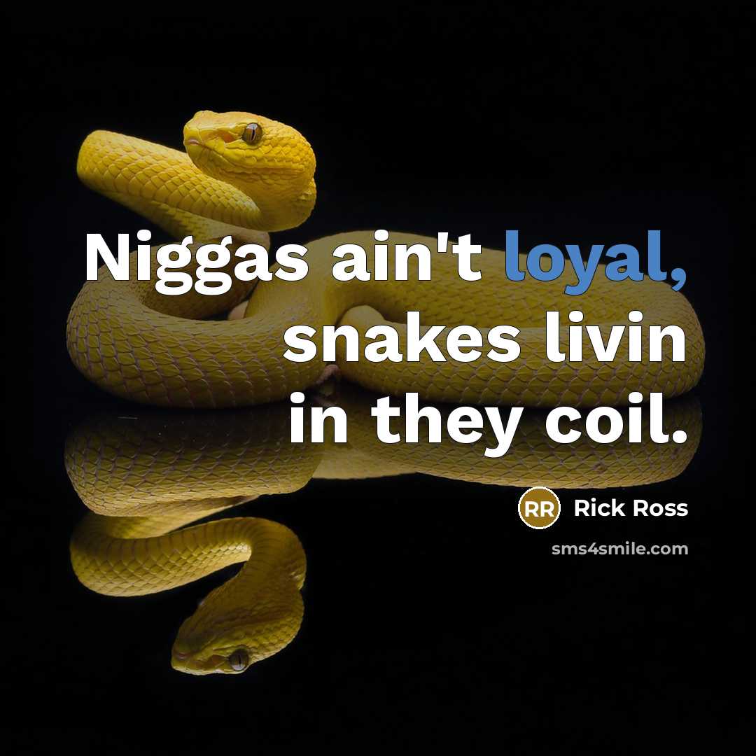“Niggas ain't loyal, snakes livin in they coil.…” quote by Rick Ross