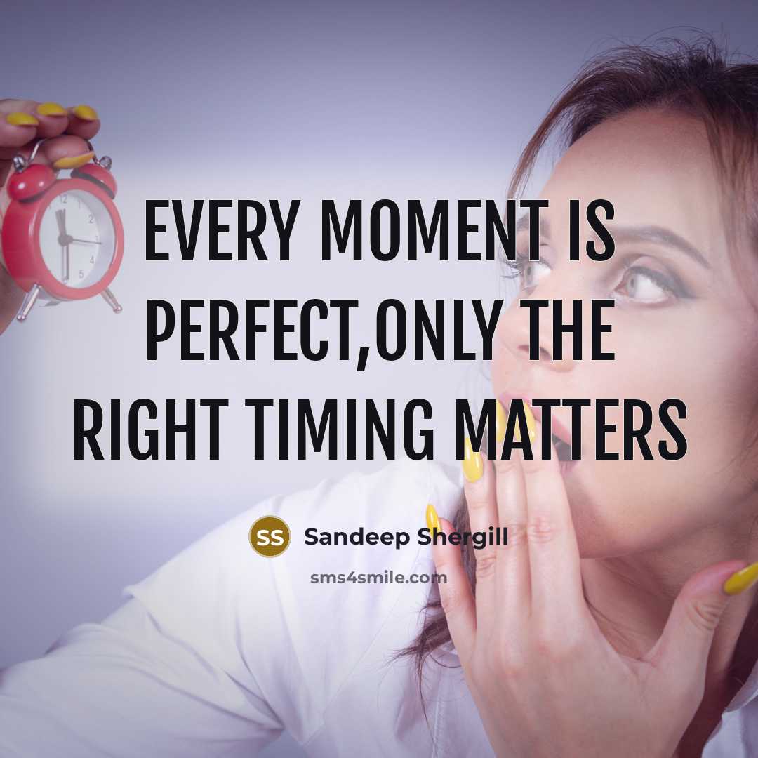 “Every Moment is Perfect,Only the right Timing Matters…” quote by Sandeep Shergill