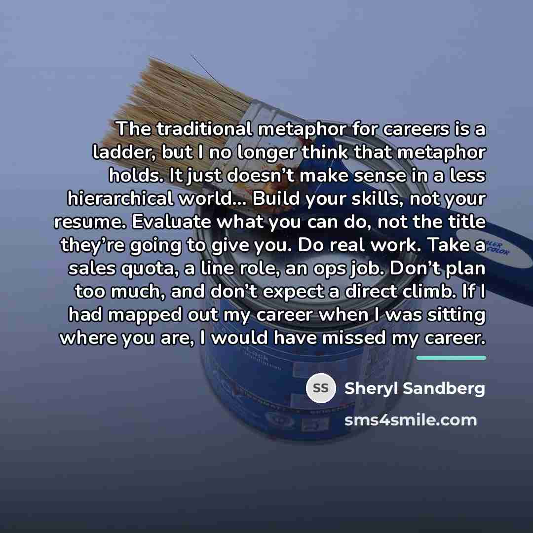 “The traditional metaphor for careers is a ladder, but I…” quote by Sheryl Sandberg
