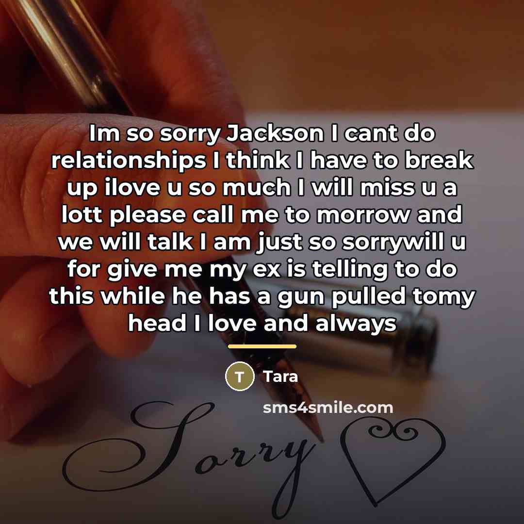 “Im so sorry Jackson I cant do relationships I think…” quote by Tara