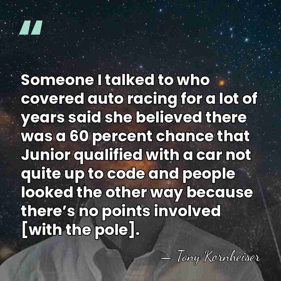 Someone I talked to who covered auto racing for a lot of&hellip; - Tony Kornheiser