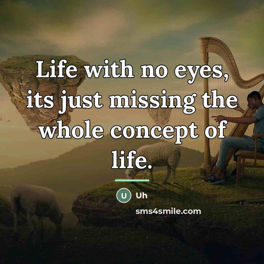 “Life with no eyes, its just missing the whole concept…” quote by Uh
