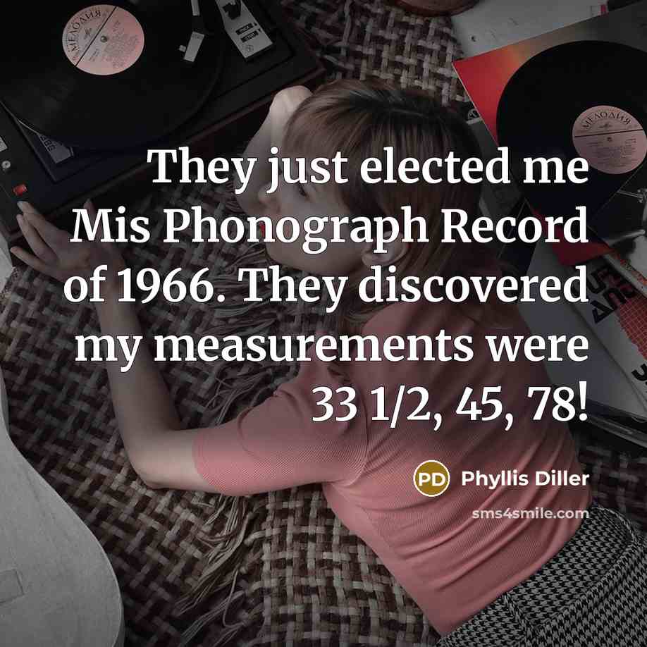 “They just elected me Mis Phonograph Record of 1966. They…” quote by Phyllis Diller