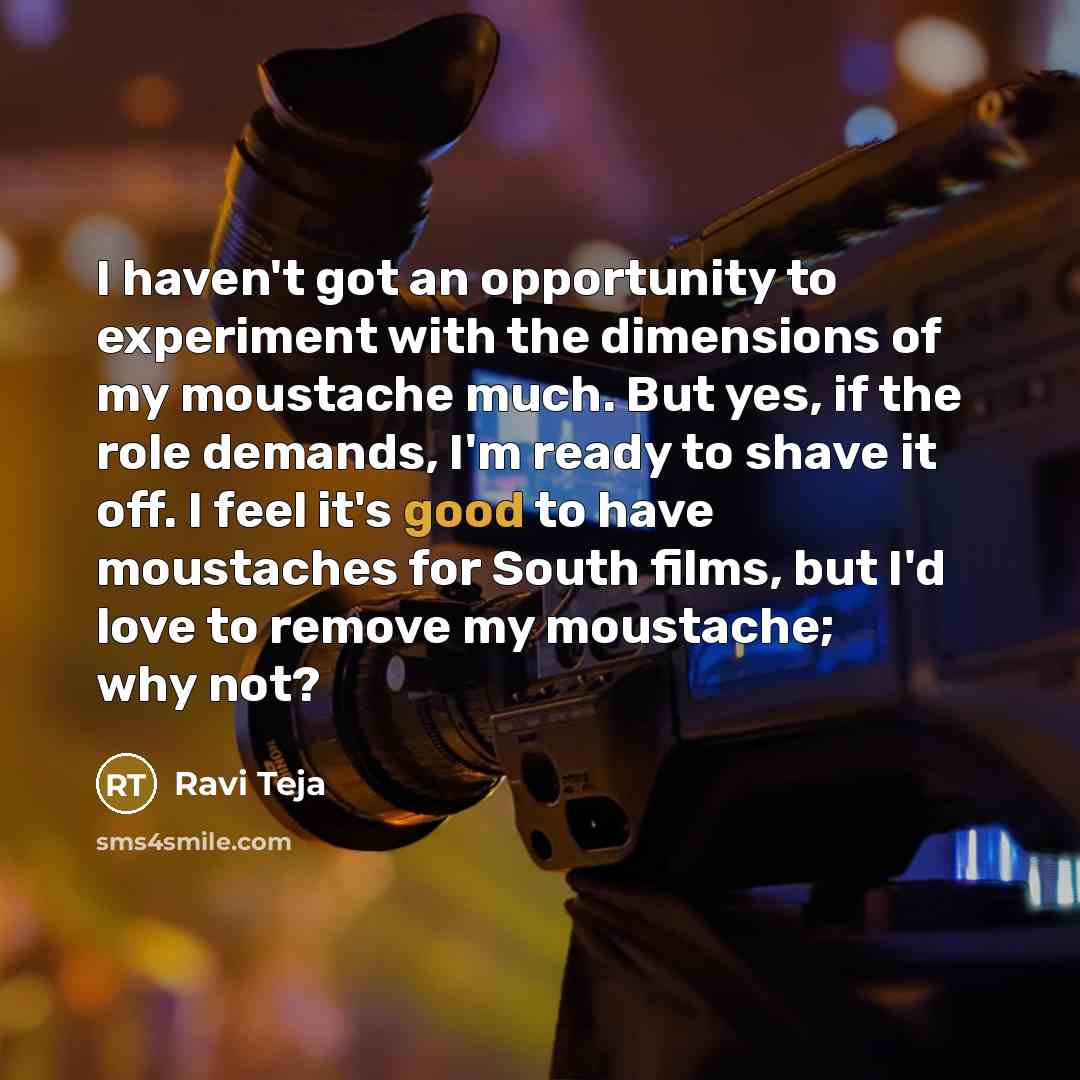 “I haven't got an opportunity to experiment with the dimensions…” quote by Ravi Teja