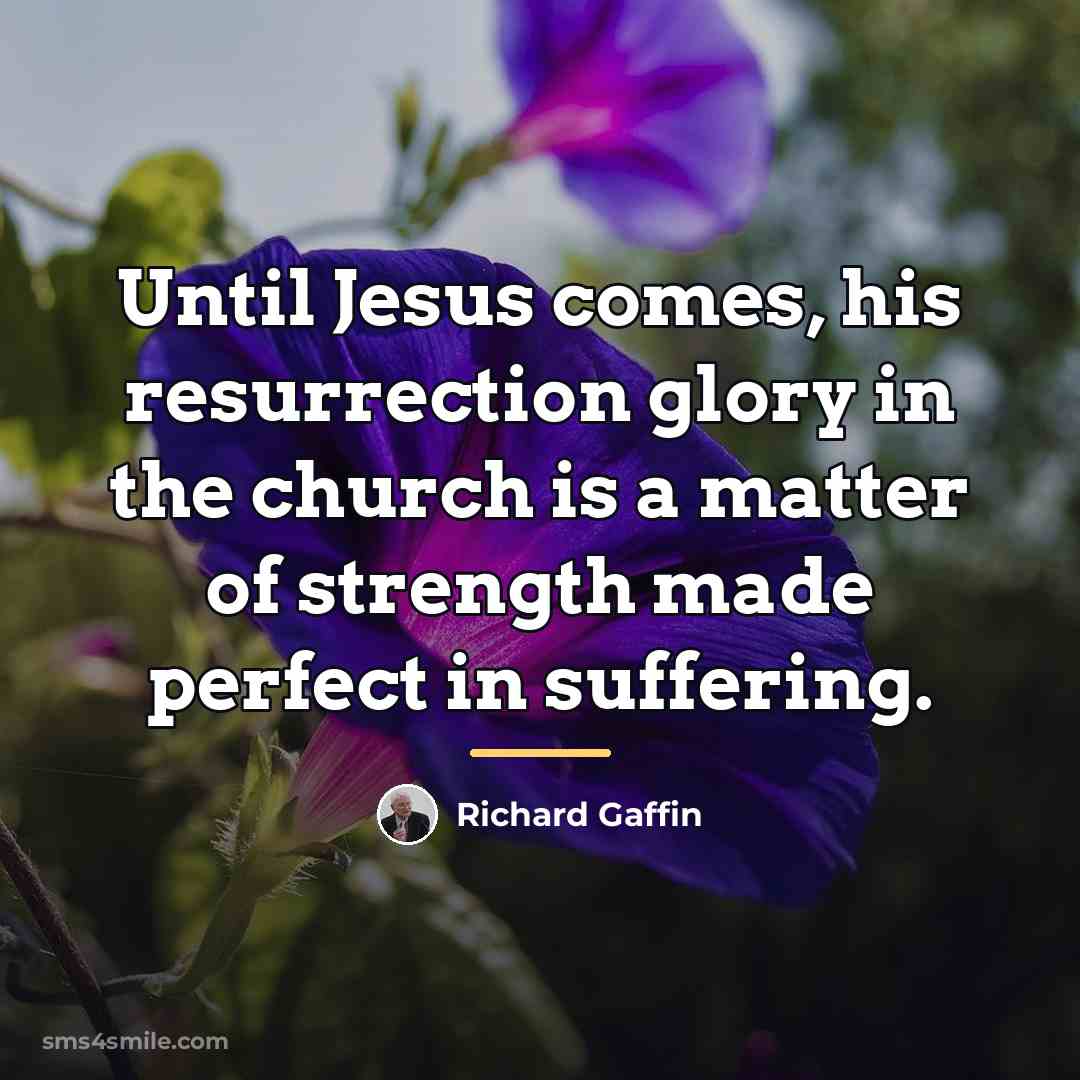 “Until Jesus comes, his resurrection glory in the church is…” quote by Anonymous