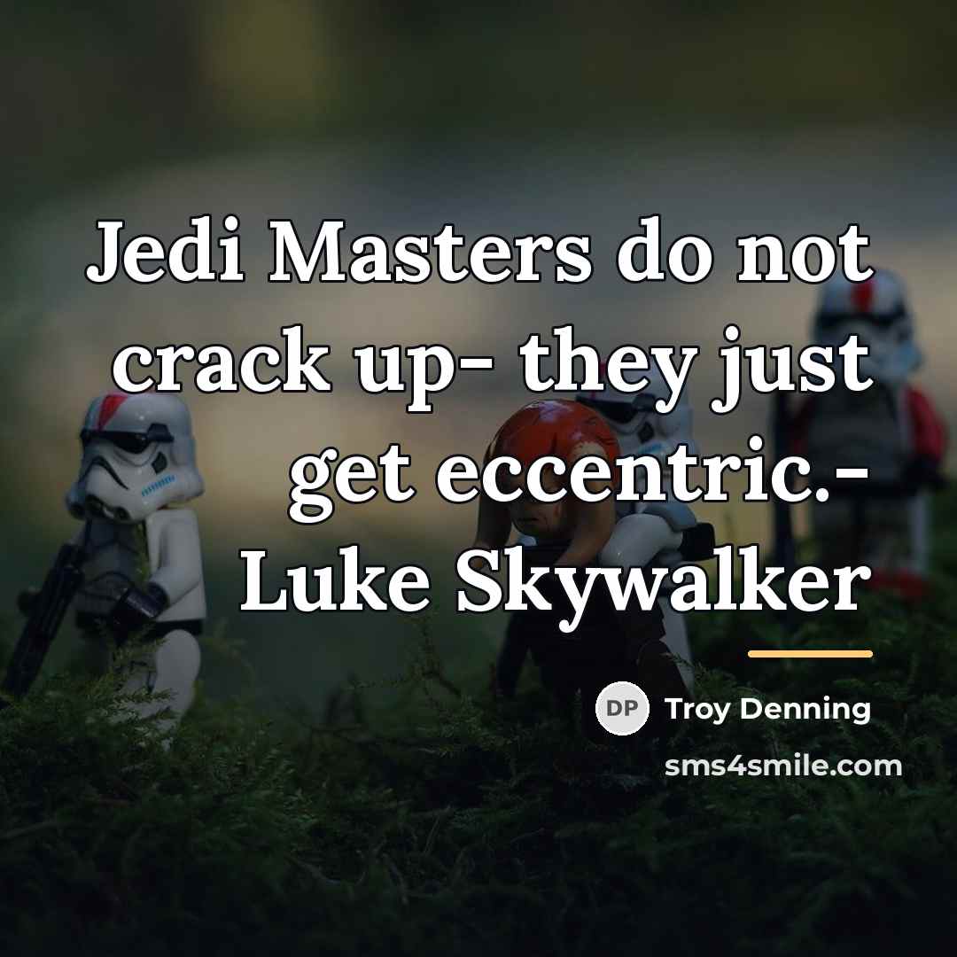 “Jedi Masters do not crack up- they just get eccentric.-…” quote by Troy Denning