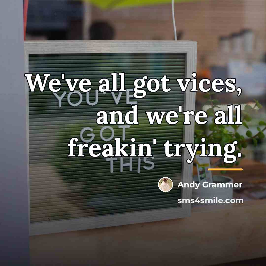 “We've all got vices, and we're all freakin' trying.…” quote by Andy Grammer