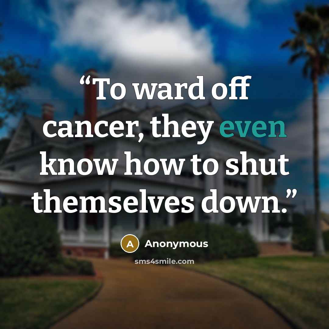 “To ward off cancer, they even know how to shut themselves down.” quote by Anonymous