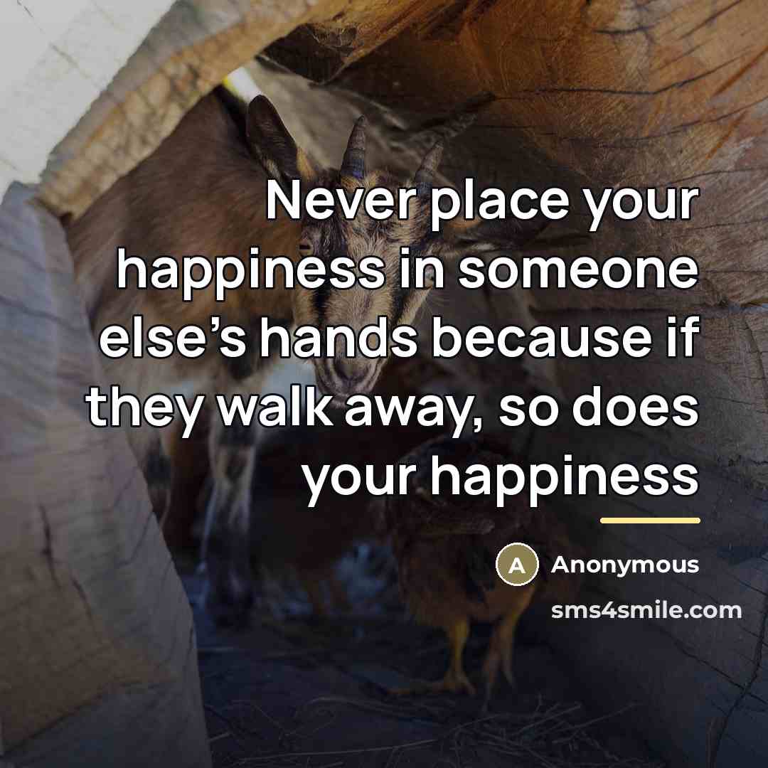 “Never place your happiness in someone else's hands because if…” quote by Anonymous