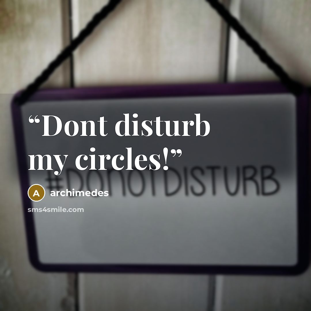 “Dont disturb my circles!” quote by Archimedes