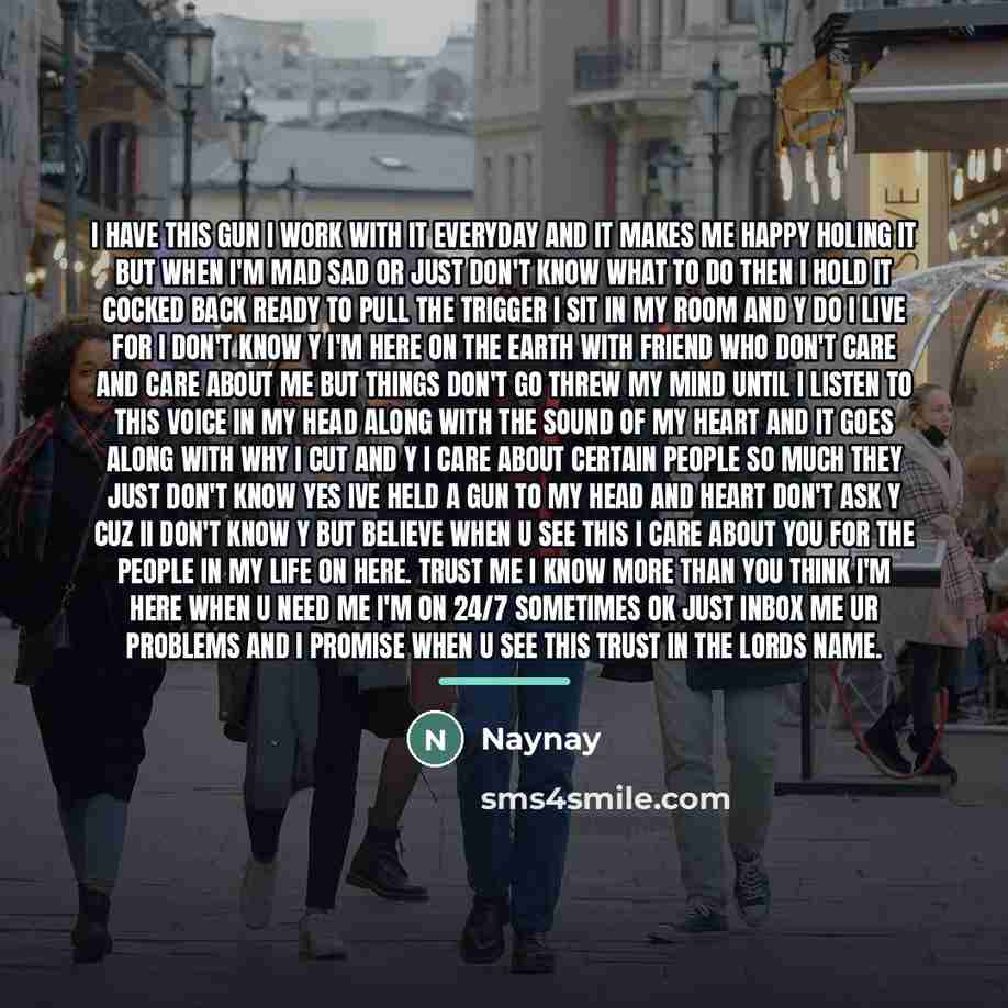 “I have this gun I work with it everyday and…” quote by Naynay