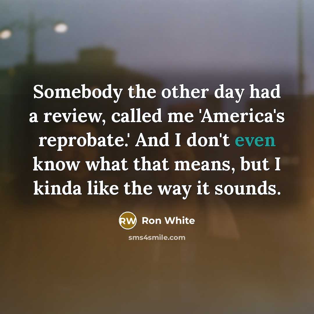 “Somebody the other day had a review, called me 'America's…” quote by Ron White