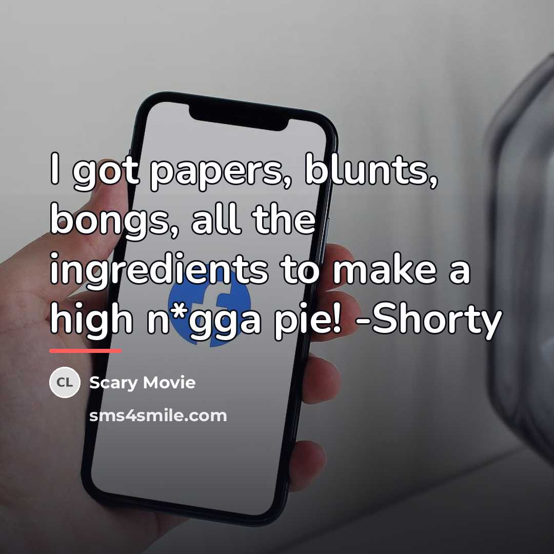 “I got papers, blunts, bongs, all the ingredients to make…” quote by Scary Movie