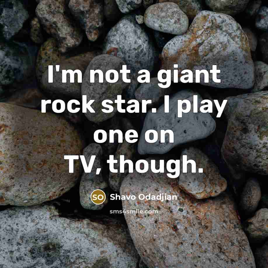 “I'm not a giant rock star. I play one on…” quote by Shavo Odadjian